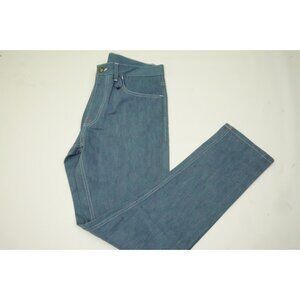 Isaia Napoli Medium Blue Cotton Blend Mens Denim Jeans Sz 50 Brand New